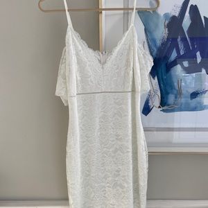 Guess white lace cocktail dress bridal wedding